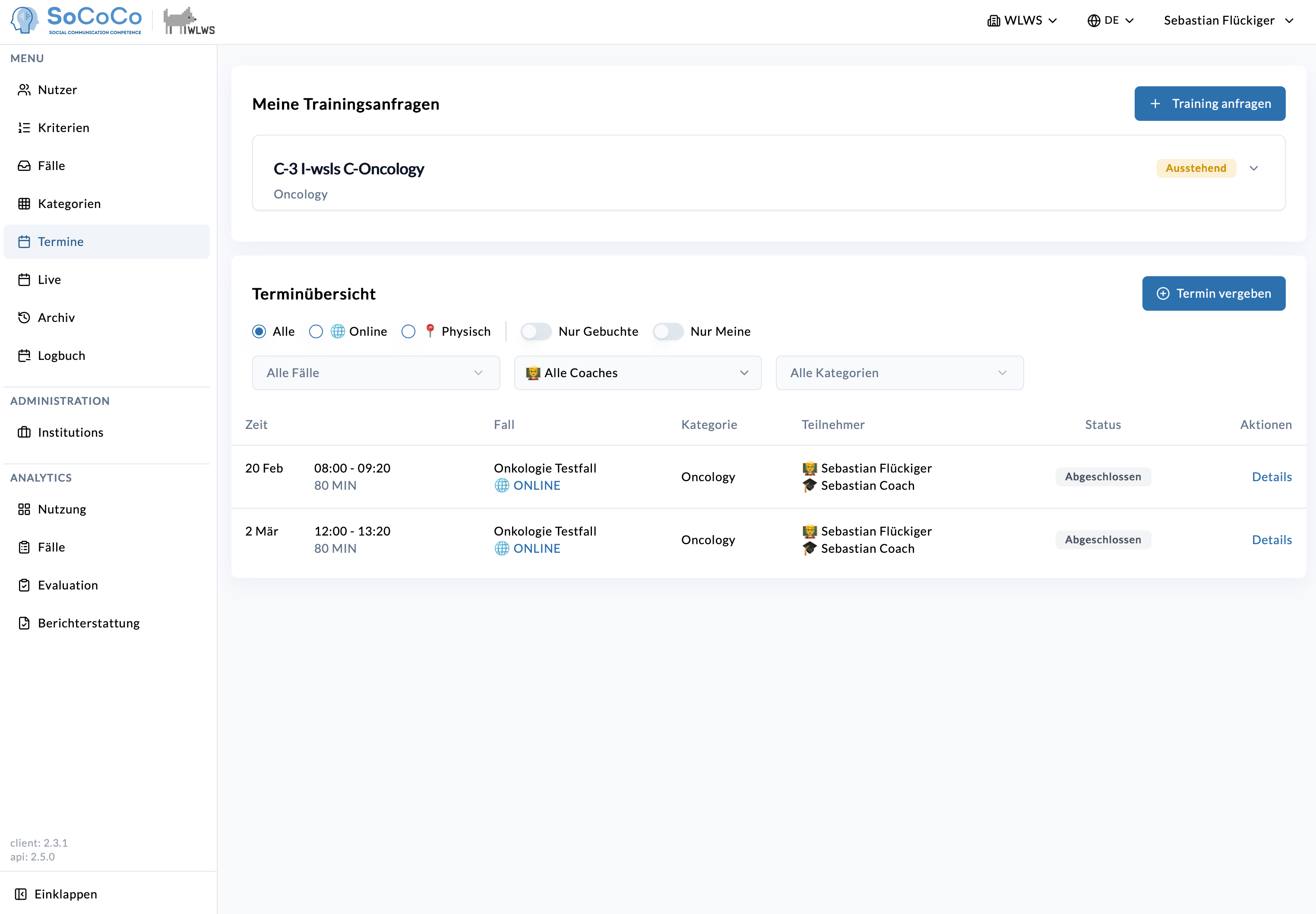 SoCoCo Terminplanung